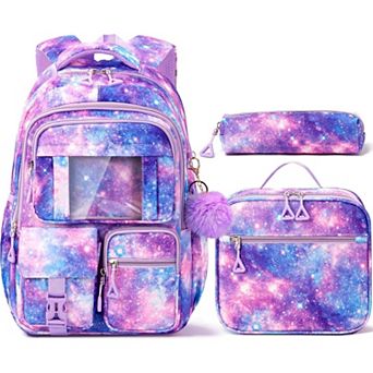 3-in-1 Backpack Lunch Box Pencil Pouch Set Girls