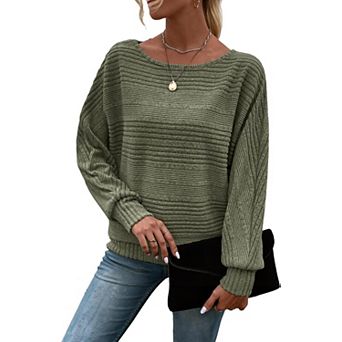Women's Crewneck Tunic Tops Long Sleeve Business Casual Blouses