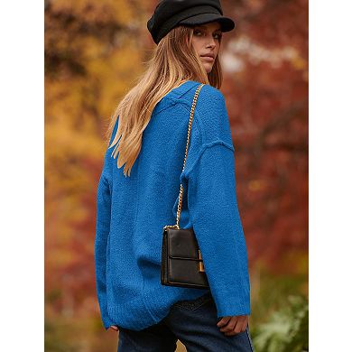 Women's Oversized Batwing Knit Pullover