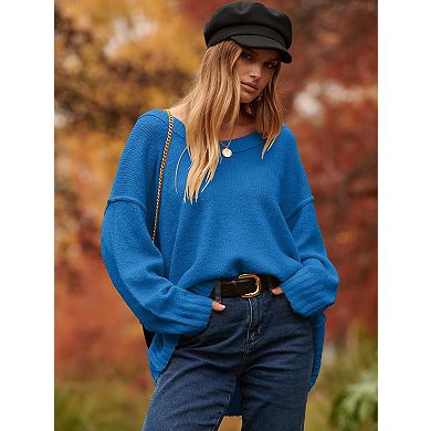Women's Oversized Batwing Knit Pullover