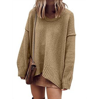 Women's Oversized Batwing Knit Pullover