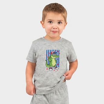 Patriotic Alligator Stripes - Toddler Crew Shorts Set