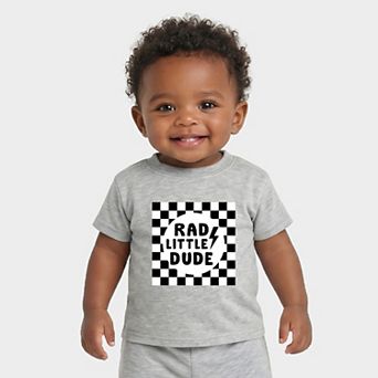 Rad Little Dude Checkered - Infant Jogger Pant Crew Set