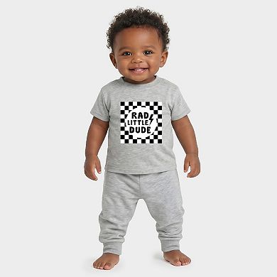 Rad Little Dude Checkered - Infant Jogger Pant Crew Set