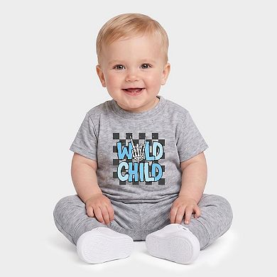 Wild Child Retro - Infant Jogger Pant Crew Set