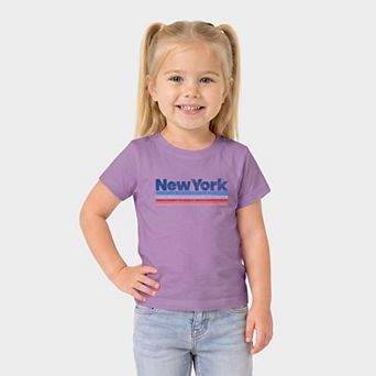 New York Retro Stripes - Toddler Short Sleeve Graphic T-Shirt