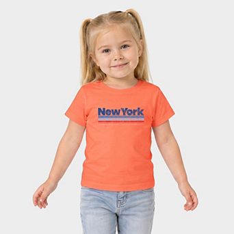 New York Retro Stripes - Toddler Short Sleeve Graphic T-Shirt