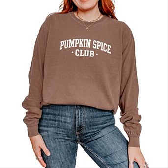 Pumpkin Spice Club - Women's Garment Dyed Long Sleeve Graphic T-Shirt