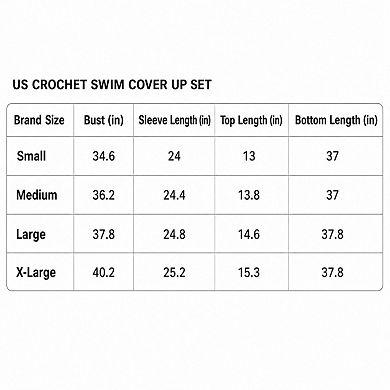 Womens 2 Pcs Crochet Hollow Out Beach Swimwear Cover Up Set
