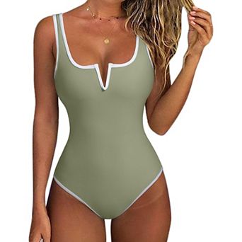 Tummy Control Push Up High Cut Backless Bathing Suit