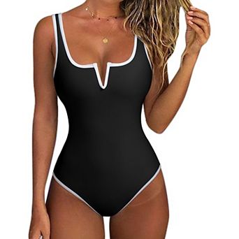 Tummy Control Push Up High Cut Backless Bathing Suit