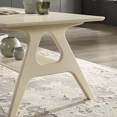 Arona Mid-Century Modern Wood Shelf End Table