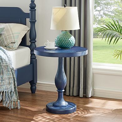 Solmere 22" Round Wood Pedestal End Table