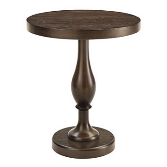 Solmere 22" Round Wood Pedestal End Table