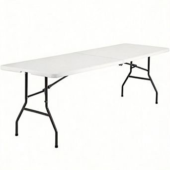 8 FT Folding Table Heavy Duty Plastic Utility Indoor Outdoor Party Dining Lock Function