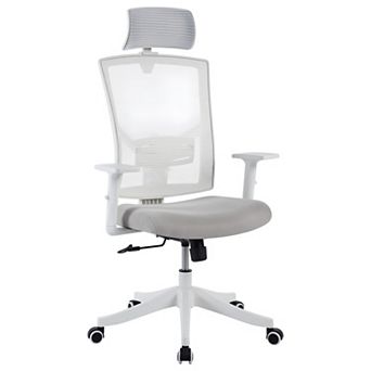 Ergonomic High Back Mesh Office Chair - Adjustable Headrest & Lumbar Support - Turnover-Up Arms