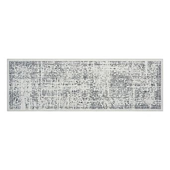 Vintage Distressed Machine Washable Area Rug Low-Pile Non-Slip Carpet for Porch Living Room Bedroom