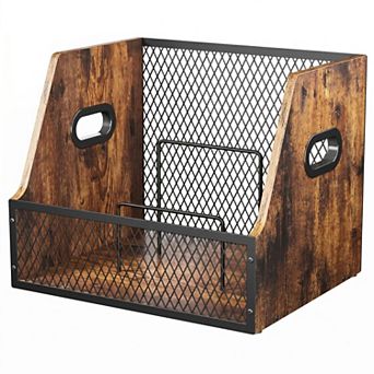 Large Vinyl Record Storage Box with Dividers, Record Organizer & Storage Container Cabinet