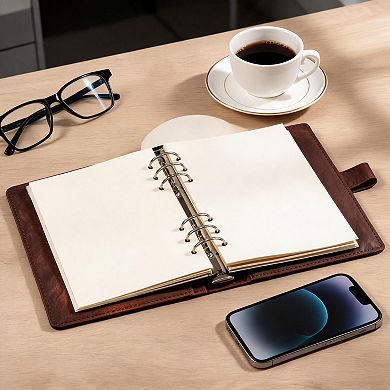 A5 Reusable Vintage Leather Notebook with Card Slots & Pen Holder