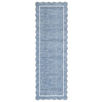 Modern Scalloped Washable Area Rug for Living Room Non-Slip Stain-Resistant Carpet for Bedroom