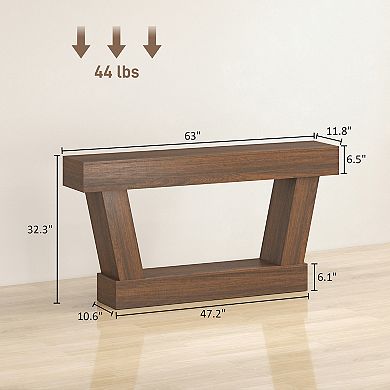 HOMCOM 63 Inch Vintage Console Table, Narrow Entryway Table