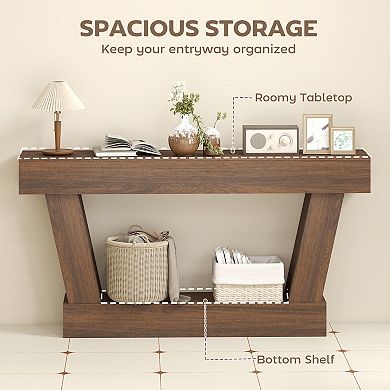 HOMCOM 63 Inch Vintage Console Table, Narrow Entryway Table