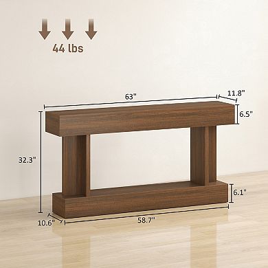 HOMCOM 63 Inch Long Console Table, Vintage Entryway Table