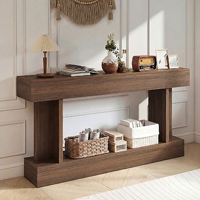 HOMCOM 63 Inch Long Console Table, Vintage Entryway Table