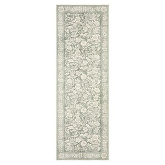 Vintage Floral Machine Washable Area Rug Non-Slip Low-Pile Carpet for Bedroom Dining Room Hallway