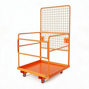 43x45" Orange 1800LBS 2 Person Forklift Safety Cage Work Platform