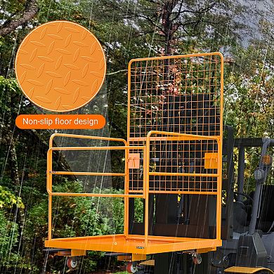 43x45" Orange 1800LBS 2 Person Forklift Safety Cage Work Platform