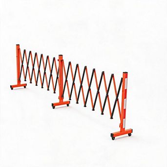 Steel Expandable Barricade Adjustable Mobile Security Gate with Casters