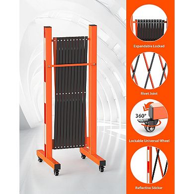 Steel Expandable Barricade Adjustable Mobile Security Gate with Casters