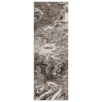 Modern Abstract Washable Area Rug with Rubber Backing for Living Room Office