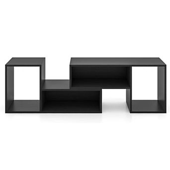 Costway 2 pc Adjustable TV Stands with Storage Cubes for TVs up to 55 in Cabinets
