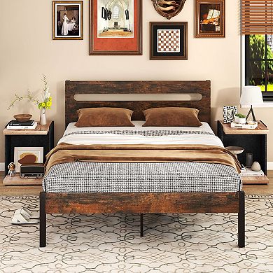 Costway 2-Tier Sofa Side Table with Open Storage Shelf Compact Nightstand for Living Room