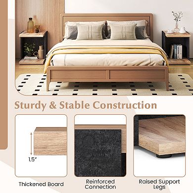 Costway 2-Tier Sofa Side Table with Open Storage Shelf Compact Nightstand for Living Room