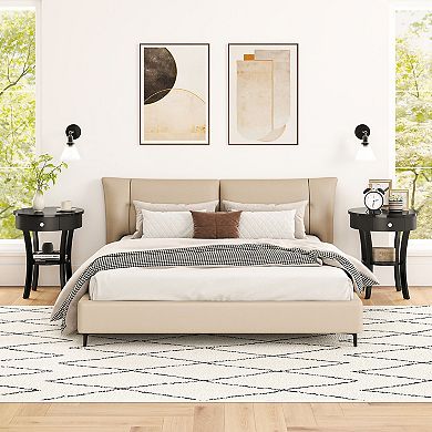 Costway 2 PCS 2-tier Side End Sofa Table Round Nightstand Bedroom Living Room