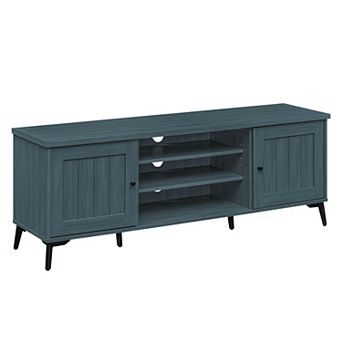 Costway 2-Door TV Stand for TVs up to 65” with 2 Storage Cabinets & 4 Adjustable Shelves