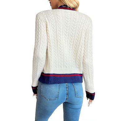 Womens Casual Cardigan Knit v Neck Long Sleeve Open Button Front Cardigan Spring Fall Clothing
