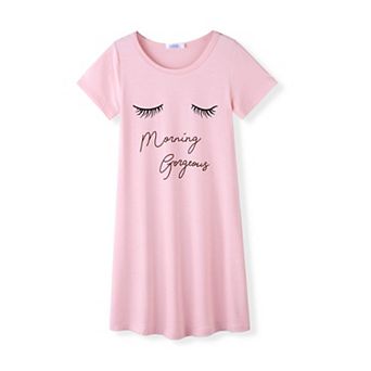 Arshiner Girls Nightgowns Summer Soft Cute Cartoon Print Pajama Sleep Dress For Kids