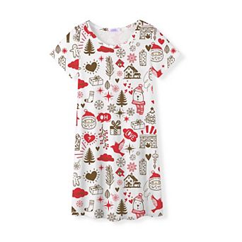 Arshiner Girls Nightgowns Summer Soft Cute Cartoon Print Pajama Sleep Dress For Kids