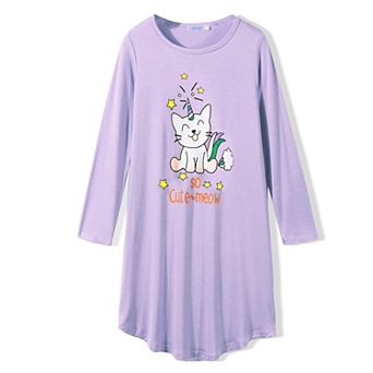 Arshiner Girls Nightgowns Long Sleeve Print Pajamas Nightdress For Kids Soft Sleep Wear Nighties