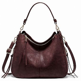 Womens Designer Faux Leather Hobo Crossbody Handbags Tassel Decor Large Capacity Shoulder Purse