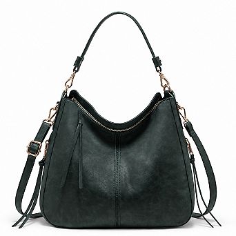 Womens Designer Faux Leather Hobo Crossbody Handbags Tassel Decor Large Capacity Shoulder Purse