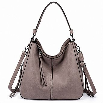 Womens Designer Faux Leather Hobo Crossbody Handbags Tassel Decor Large Capacity Shoulder Purse