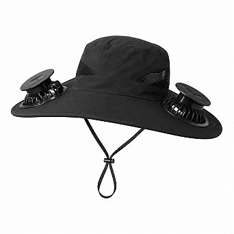Wide Brim Solar Fan Sun Hat 2 in 1 Hands Free Cooling Sun Protection