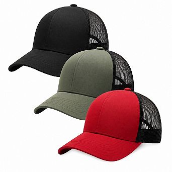 Mens Structured Mesh Trucker Baseball Cap Adjustable Sun Protection