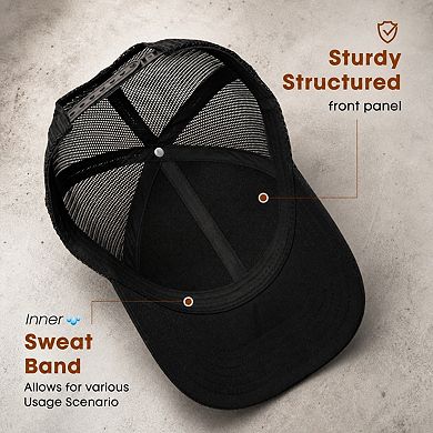 Mens Structured Mesh Trucker Baseball Cap Adjustable Sun Protection
