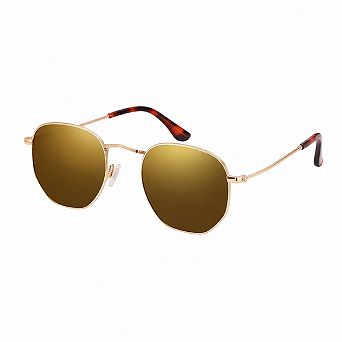 Square Hexagonal Polarized Sunglasses UV400 Protection Lightweight Metal Frames